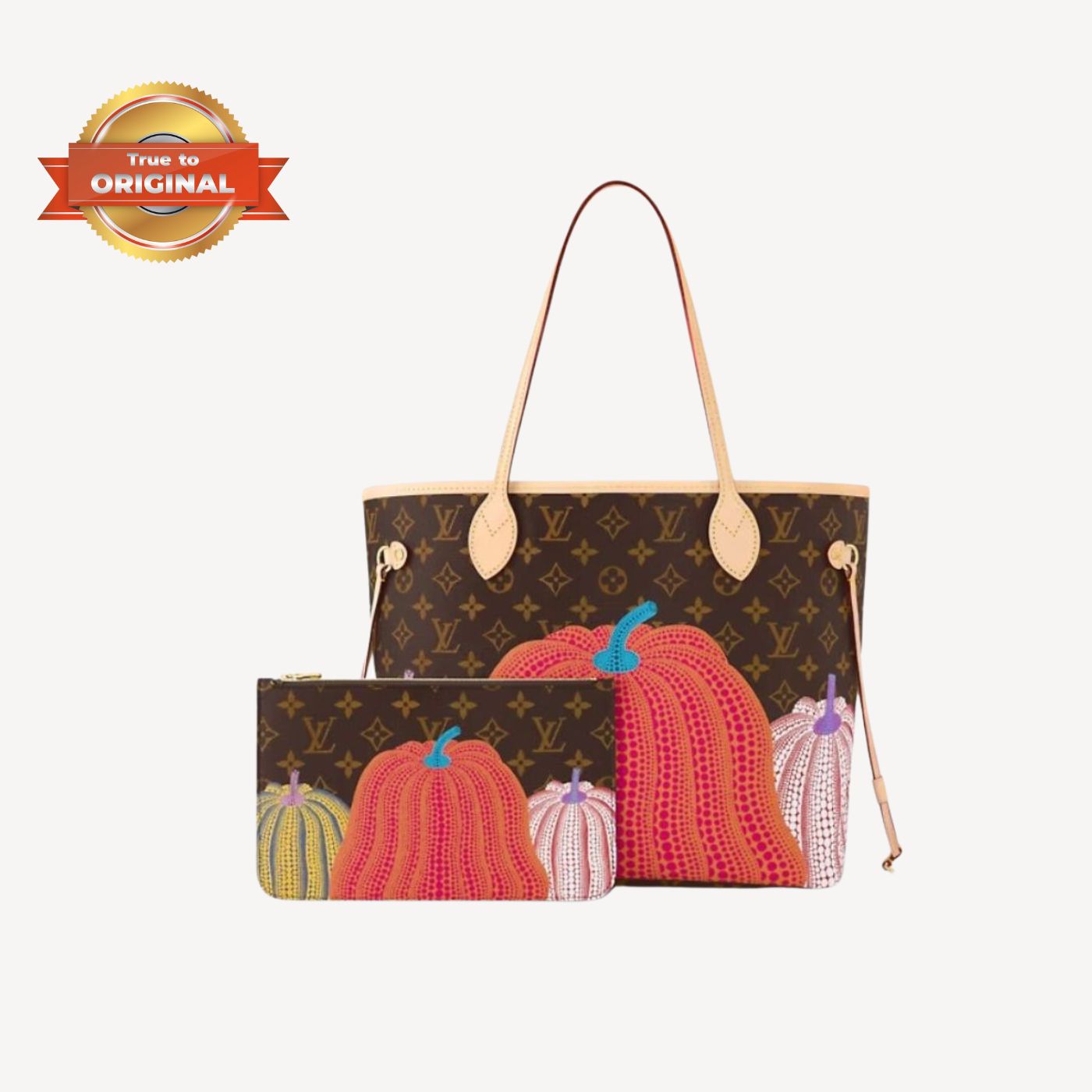 [True-to-ORIGINAL] Louis Vuitton LV x YK Neverfull MM Bag Brown For Women 12.2in/31cm